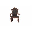 ACME Picardy Wooden Tufted Upholstered Arm Chair Set of 2 in Cherry Oak