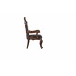 ACME Picardy Wooden Tufted Upholstered Arm Chair Set of 2 in Cherry Oak