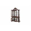 ACME Picardy Wooden Curio Cabinet with Glass Doors in Cherry Oak