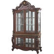 ACME Picardy Wooden Curio Cabinet with Glass Doors in Cherry Oak
