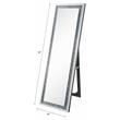 ACME Noralie Wooden Frame Floor Mirror in Mirrored and Faux Diamonds