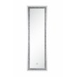 ACME Noralie Wooden Frame Floor Mirror in Mirrored and Faux Diamonds