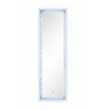 ACME Noralie Wooden Frame Floor Mirror in Mirrored and Faux Diamonds