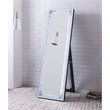 ACME Noralie Wooden Frame Floor Mirror in Mirrored and Faux Diamonds