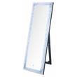 ACME Noralie Wooden Frame Floor Mirror in Mirrored and Faux Diamonds