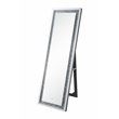 ACME Noralie Wooden Frame Floor Mirror in Mirrored and Faux Diamonds