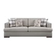 Acme Niamey Sofa with 4 Pillows in Fabric & Cherry