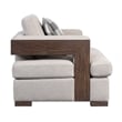 Acme Niamey Sofa with 4 Pillows in Fabric & Cherry