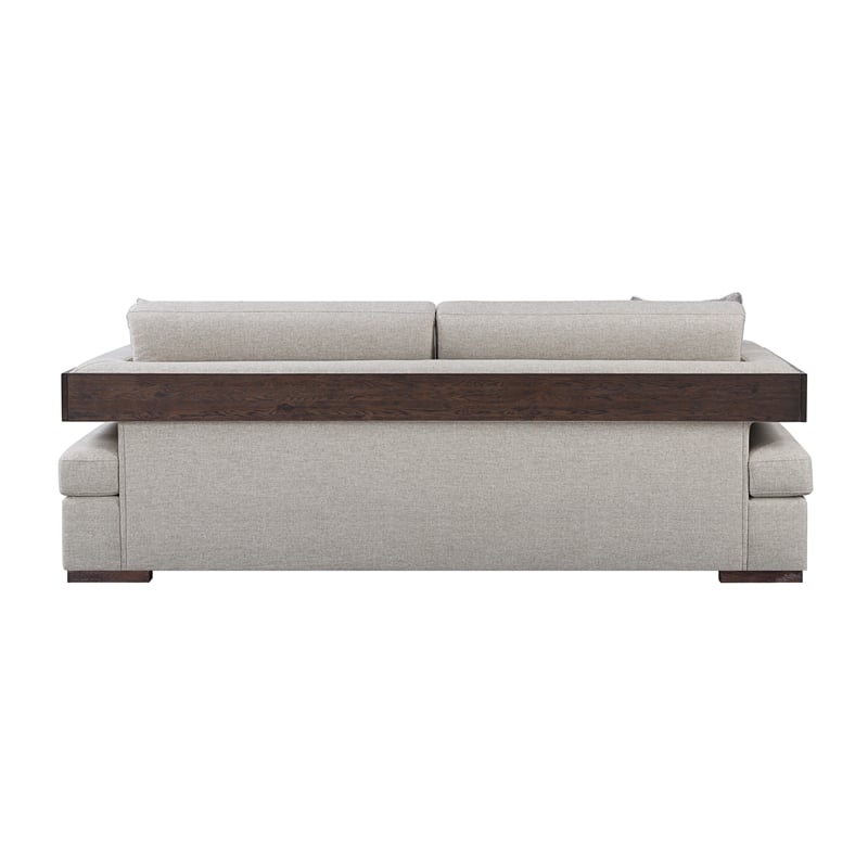 Acme Niamey Sofa with 4 Pillows in Fabric & Cherry