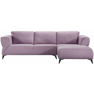 ACME Josiah Fabric Upholstered Sectional Sofa in Pale Berry