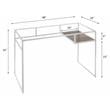 ACME Yasin Glass Rectangle Top 1-Shelf Writing Desk in White and Clear