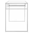 ACME Yasin Glass Rectangle Top 1-Shelf Writing Desk in White and Clear