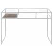 ACME Yasin Glass Rectangle Top 1-Shelf Writing Desk in White and Clear