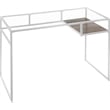 ACME Yasin Glass Rectangle Top 1-Shelf Writing Desk in White and Clear