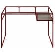 ACME Yasin Glass Rectangle Top 1-Shelf Writing Desk in Red and Clear