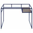 ACME Yasin Glass Rectangle Top 1-Shelf Writing Desk in Blue and Clear