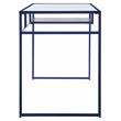 ACME Yasin Glass Rectangle Top 1-Shelf Writing Desk in Blue and Clear