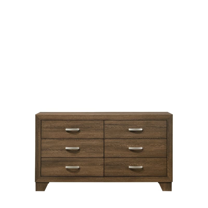 ACME Miquell Composite Wood 6-Drawer Bedroom Dresser in Oak