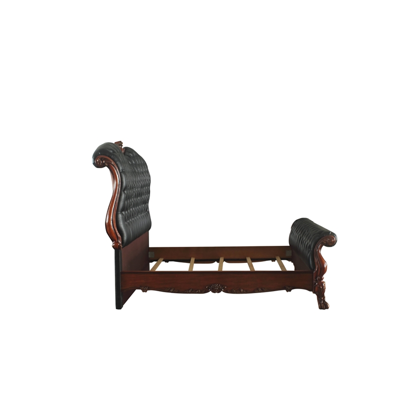 ACME Dresden Queen Bed in PU and Cherry Oak