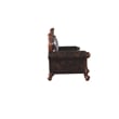 ACME Picardy Faux Leather Upholstered Sofa with 5 Pillows in Vintage Cherry Oak