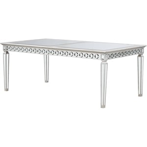 ACME Varian Rectangular Dining Table (72&quotL) in Mirrored and Antique Platinum
