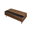 ACME Avala Rectangular Wooden Coffee Table with Lift Top in Walnut and Black