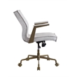 ACME Attica  Top Grain Leather Swivel Executive Office Chair in Vintage White