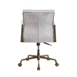 ACME Attica  Top Grain Leather Swivel Executive Office Chair in Vintage White