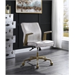 ACME Attica  Top Grain Leather Swivel Executive Office Chair in Vintage White