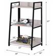 ACME Wendral 3 Wooden Tiers Ladder Bookshelf in Natural and Black