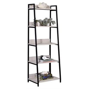 acme wendral 5 wooden tiers ladder bookshelf in natural and black