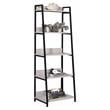 ACME Wendral 5 Wooden Tiers Ladder Bookshelf in Natural and Black