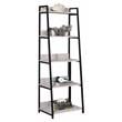 ACME Wendral 5 Wooden Tiers Ladder Bookshelf in Natural and Black