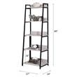 ACME Wendral 5 Wooden Tiers Ladder Bookshelf in Natural and Black