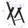 ACME Fierce Wooden Side Table with USB Charging Dock in White and Black