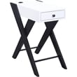 ACME Fierce Wooden Side Table with USB Charging Dock in White and Black