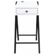 ACME Fierce Wooden Side Table with USB Charging Dock in White and Black