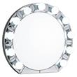 ACME Noralie Glass Wall Round Decor Mirror in Mirrored and Faux Diamonds