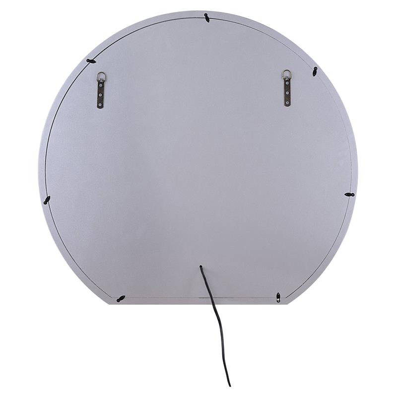 ACME Noralie Glass Wall Round Decor Mirror in Mirrored and Faux Diamonds