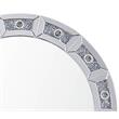 ACME Noralie Glass Wall Round Decor Mirror in Mirrored and Faux Diamonds