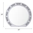 ACME Noralie Glass Wall Round Decor Mirror in Mirrored and Faux Diamonds
