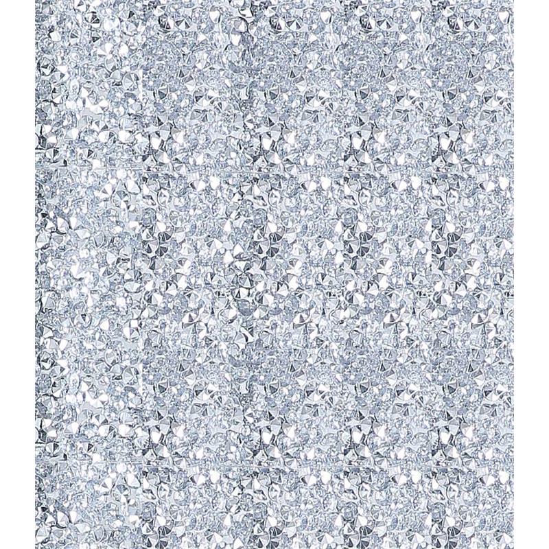 ACME Noralie Glass Floor Mirror with LED Light in Mirrored and Faux Diamonds