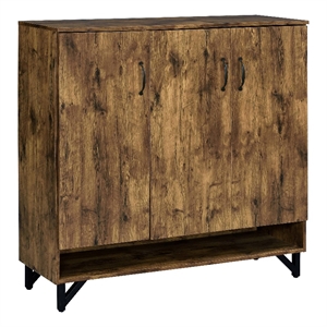 acme nimeda rectangular wood 3-door accent cabinet in salvage oak