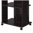 ACME Kolen Wooden Coat Stand with Hanging Rod and Caster Wheels in Espresso