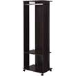 ACME Kolen Wooden Coat Stand with Hanging Rod and Caster Wheels in Espresso