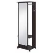 ACME Kolen Wooden Coat Stand with Hanging Rod and Caster Wheels in Espresso