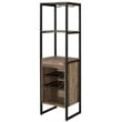 ACME Narik Metal 1-Drawer Wine Rack with 5 Shelves in Weathered Oak