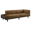ACME Blanca Top Grain Leather Upholstery Sofa in Chestnut and Rustic Oak