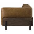ACME Blanca Top Grain Leather Upholstery Sofa in Chestnut and Rustic Oak