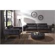ACME Silchester Top Grain Leather Tufted Accent Chair in Antique Ebony